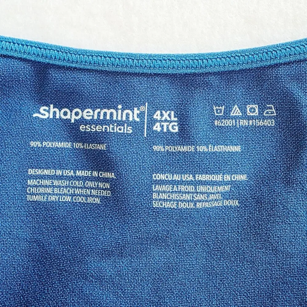 Shapermint Scoop Neck Cami Plus 4XL Blue Seamless Shapewear Seamless Basic